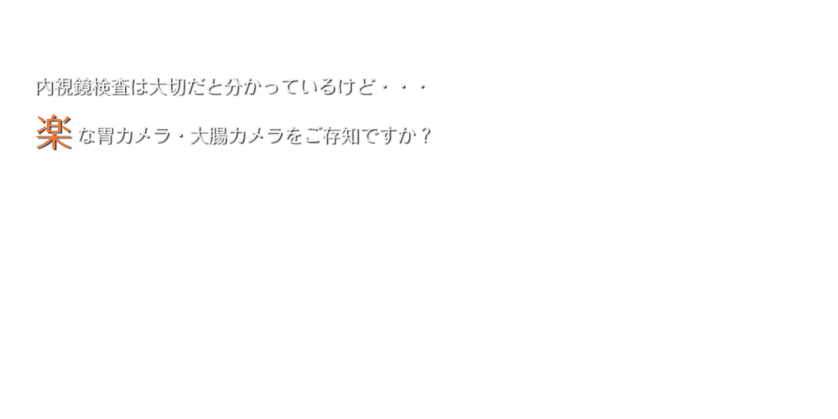 内視鏡検査は大切だと分かっているけど・・・楽な胃カメラ・大腸カメラをご存知ですか?